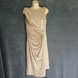 Elegant Cream Draped Dress
